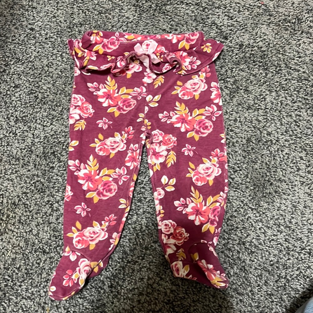 Pink floral pants.